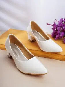 Walkfree Pointed Toe Block Heel Pumps
