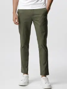 THE BEAR HOUSE Men Tapered Fit Mid-Rise Pure Cotton Chinos