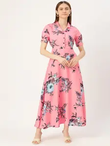 Deewa Floral Crepe Maxi Dress
