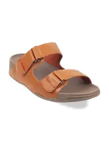 fitflop Men Two Straps Leather Comfort Sandals