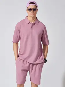 Maniac Men Oversized-Fit Cotton T-Shirt & Shorts Co-Ords Set