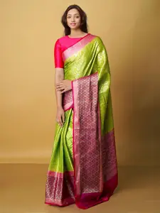 Unnati Silks Woven Design Zari Silk Blend Banarasi Saree