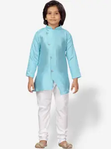 Aarika Boys Pure Silk Mandarin Collar Kurta With Pyjamas