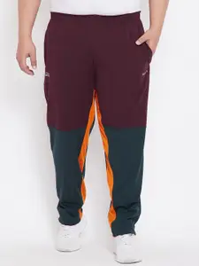 bigbanana Men Plus Size Mid-Rise Colourblocked Anti Microbial Track Pants