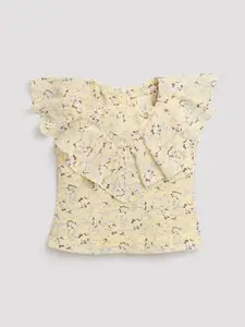 Tiny Girl Square Neck Ruffles Floral Print Top