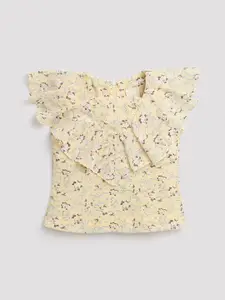 Tiny Girl Square Neck Ruffles Floral Printed Top
