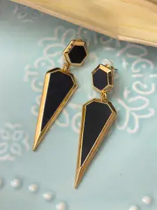 Ayesha Gold-Plated Contemporary Geometric Triple Drop Earrings