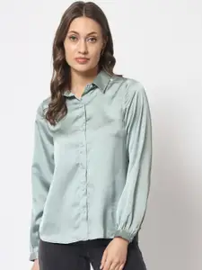 HERE&NOW Standard Spread Collar Cuffed Sleeves Casual Shirt