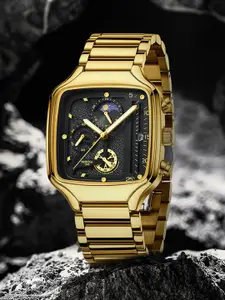 Nibosi Textured Dial & Stainless Steel Bracelet Straps Analogue Chronograph Watch NB-2573