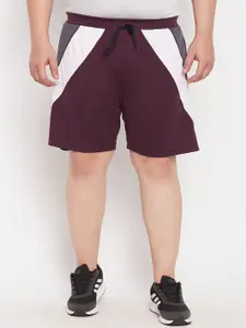 bigbanana Men Plus Size Colourblocked Mid-Rise Rapid-Dry Regular Fit Shorts