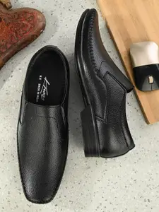 knoos Men Textured Square Toe Formal Slip-On Shoes