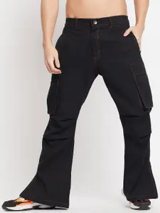 FUGAZEE Men Pure Cotton Relaxed Loose Fit Cargos Trousers