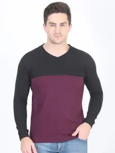 DIAZ Colourblocked Long Sleeves Cotton T-shirt
