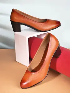 pelle albero Leather Block Heel Pumps