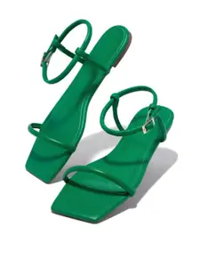 Shoetopia Girls Open Toe Flats With Buckle