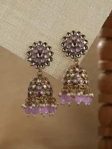 Jazz and Sizzle Gold-Plated Kundan Contemporary Jhumkas Earrings
