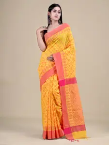 Laa Calcutta Floral Design Cotton Blend Saree