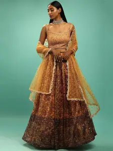 FABPIXEL Embellished Beads & Stones Semi-Stitched Lehenga & Unstitched Blouse With Dupatta