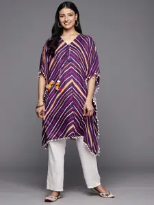 Varanga Printed Flared Sleeves Silk Kaftan Kurta