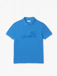Lacoste Boys Typography Printed Polo Collar Pure Cotton T-shirt