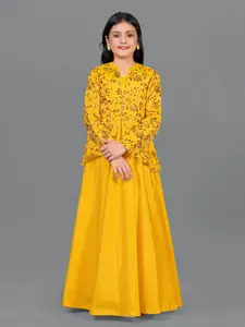 FASHION DREAM Ethnic Printed Maxi Dress With Shrug