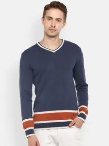 Red Chief V-Neck Striped Pullover Cotton Sweater