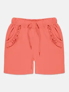 KiddoPanti Girls Pure Cotton Mid-Rise Shorts