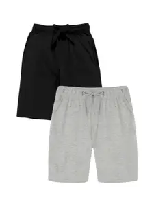 KiddoPanti Boys Pack Of 2 Regular-Fit Cotton Shorts
