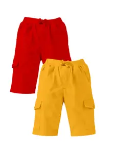 KiddoPanti Boys Pack Of 2 Regular-Fit Cotton Shorts