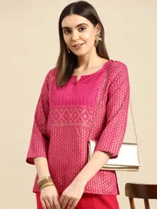 Anouk Pink Printed Kurti
