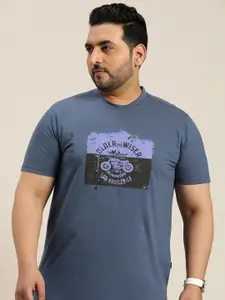Sztori Plus Size Biker Printed T-shirt