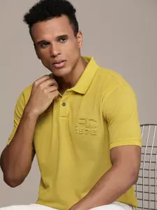 French Connection Brand Logo Embossed Polo Collar Pure Cotton T-shirt