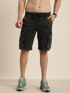 Moda Rapido Men Denim Solid Mid-Rise Cargo Shorts