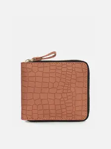 Bagsy Malone Women Geometric Textured PU Zip Around Wallet