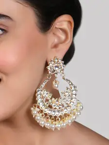 Fida Gold-Toned Crescent Shaped Chandbalis Earrings