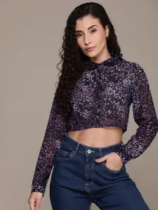 The Roadster Lifestyle Co. Abstract Printed Crop Casual Shirt