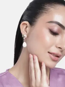 Estele Gold-Plated Teardrop Shaped Drop Earrings