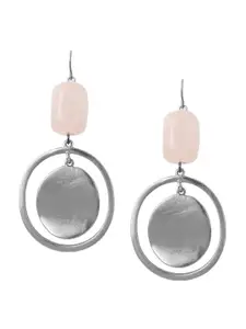 Estele Rhodium-Plated Geometric Drop Earrings