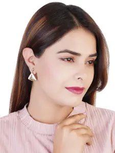 Estele Gold-Plated Contemporary Drop Earrings