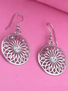 Estele Silver Plated Circular Drop Earrings