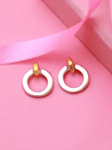 Estele Gold-Plated Circular Drop Earrings
