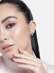 Estele Rose Gold-Plated Circular Studs Earrings