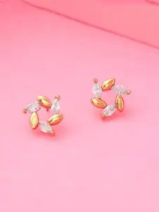 Estele Gold Plated Floral Studs Earrings