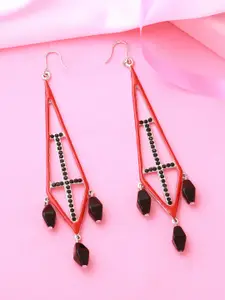 Estele Rhodium-Plated Geometric Drop Earrings