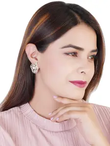 Estele Kundan Studded Gold-Plated Heart Shaped Stud Earrings