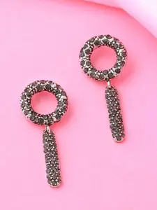 Estele Rhodium-Plated Geometric Drop Earrings