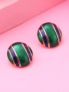 Estele Gold Plated Circular Studs Earrings