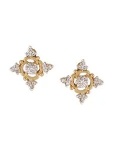 Estele Gold Plated Floral Studs Earrings