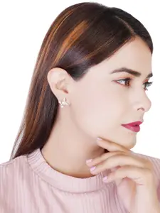 Estele Gold Plated Floral Studs Earrings