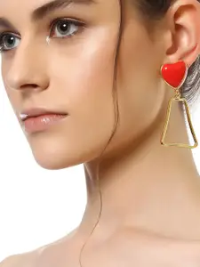 Estele Gold Plated Contemporary Drop Earrings